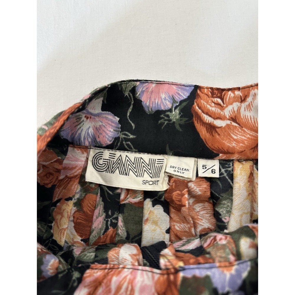 Vtg Sz‎ 5/6 Floral Midi Skirt Pleated Prarie Cottagecore Fairy Flowy 23 X 32 - Picture 6 of 7
